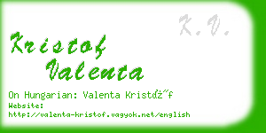 kristof valenta business card